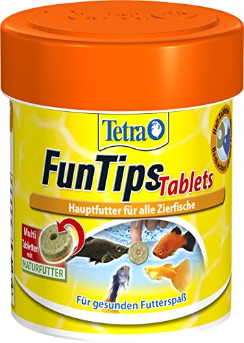 Tetra FunTips Tablets Haft-Futtertabletten (Hauptfutter, haftet an der Scheibe, zum Fische beobachten, natürliche Verstärkung der Farbenpracht), 75 Tabletten Dose