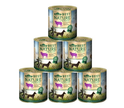 Dehner Best Nature Hundefutter, Adult Lamm und Kartoffeln mit Petersilie, 6 x 800 g (4.8 kg)
