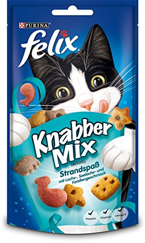 Felix Knabber Mix Katzensnack Strandspaß, 8er Pack (8 x 60 g)