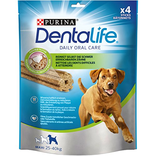 Purina DentaLife Maxi Tägliche Zahnpflege-Snacks für große Hunde, 5er Pack (5 x 142 g)