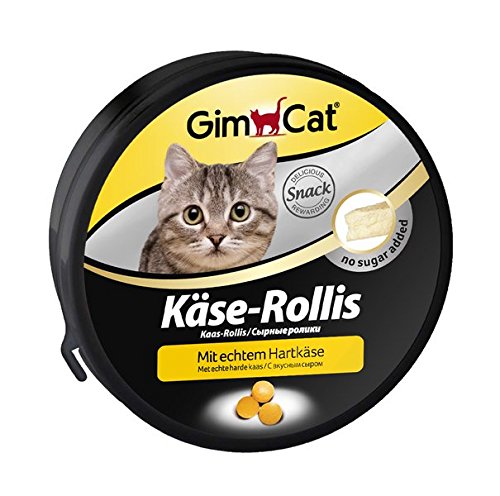 GimCat Käse-Rollis / Vitaminreicher Katzensnack mit echtem Hartkäse / 1 Dose (1 x 200 g)