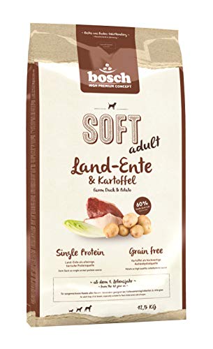 bosch HPC SOFT Land-Ente & Kartoffel | halbfeuchtes  Hundefutter für ausgewachsene Hunde aller Rassen | Single Protein | Grain Free, 1 x 12.5 kg
