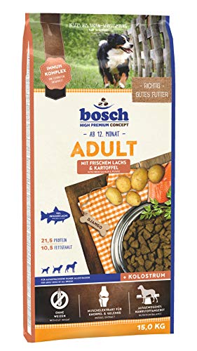 bosch HPC Adult mit frischem Lachs & Kartoffel | Hundetrockenfutter für ausgewachsene Hunde aller Rassen, 1 x 15 kg