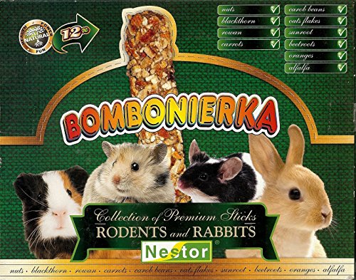 NESTOR Nagerfutter Knabberstangen Multipack für Nager und Kaninchen 12 Sticks